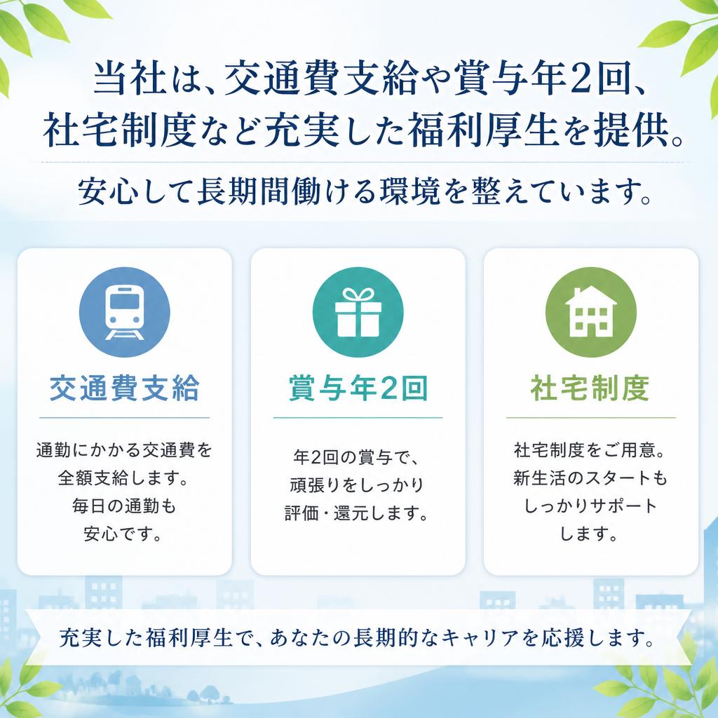 安定した待遇と福利厚生