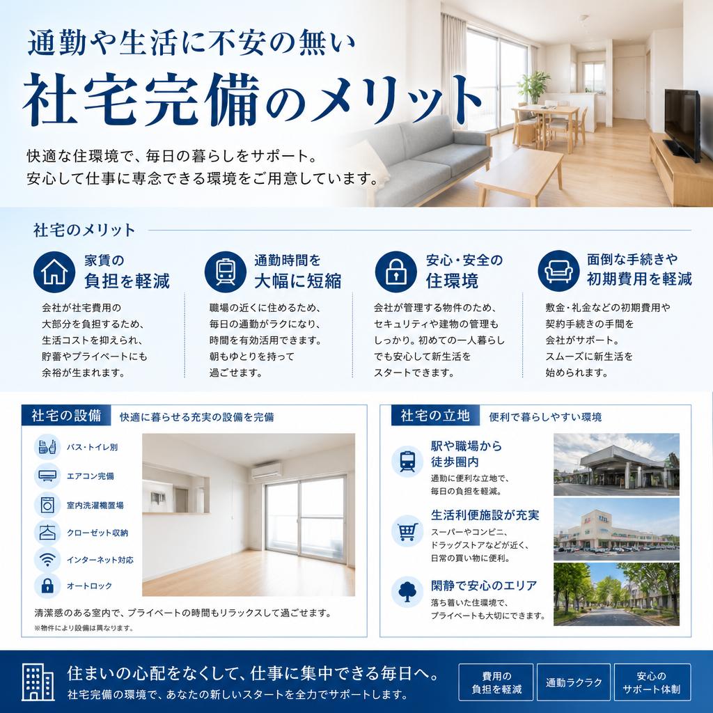 2. 社宅完備で快適な生活