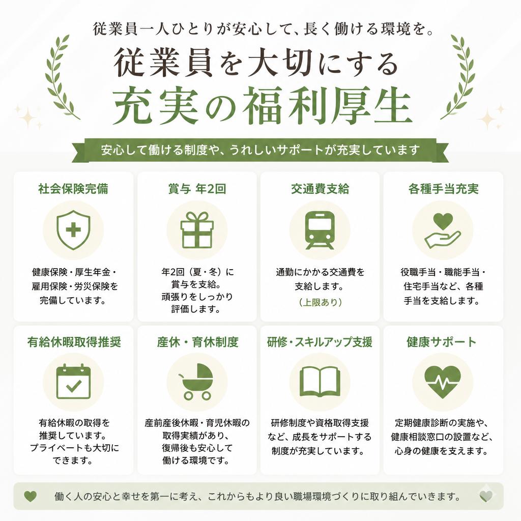 安心の福利厚生制度