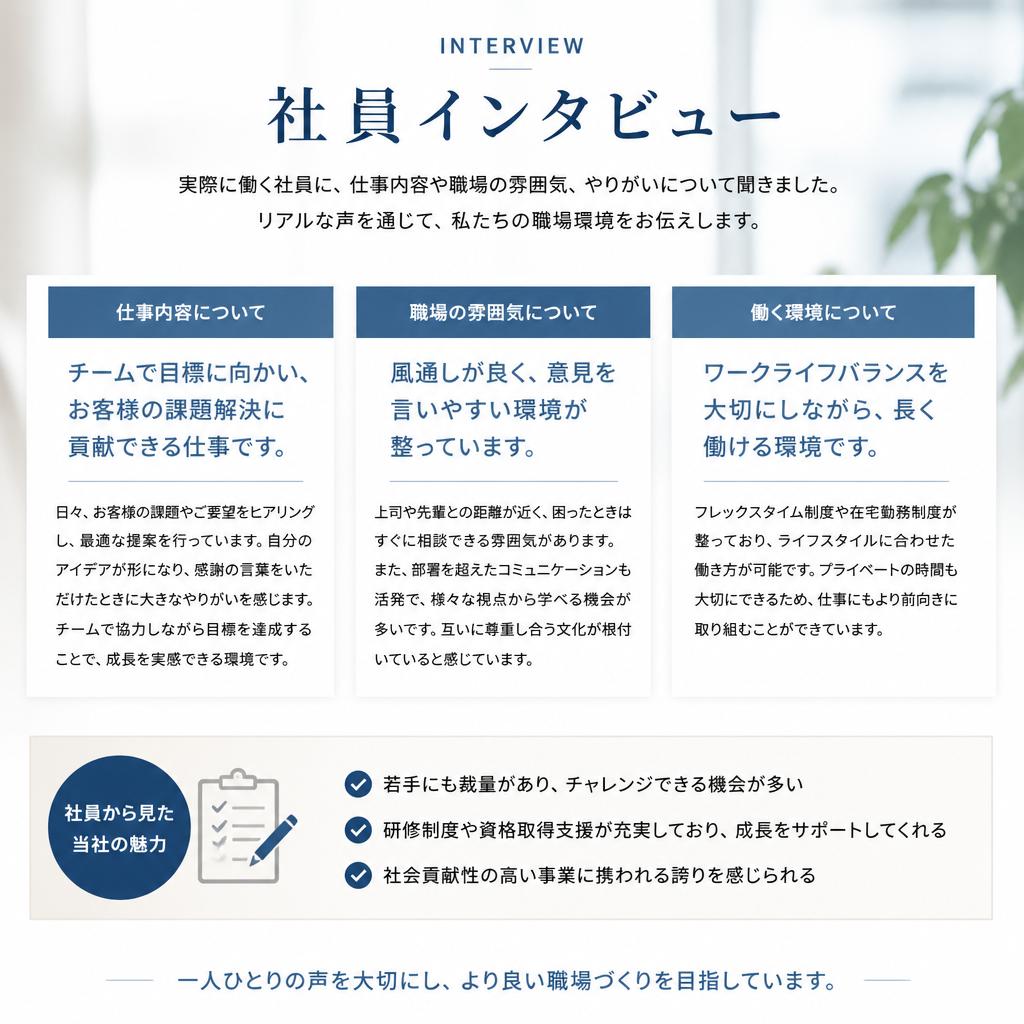 従業員の声