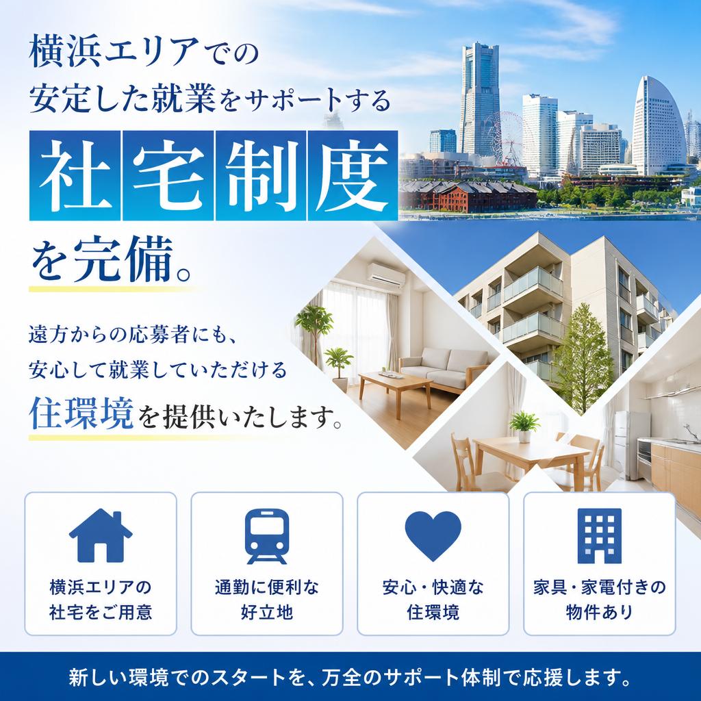 社宅完備の安心環境