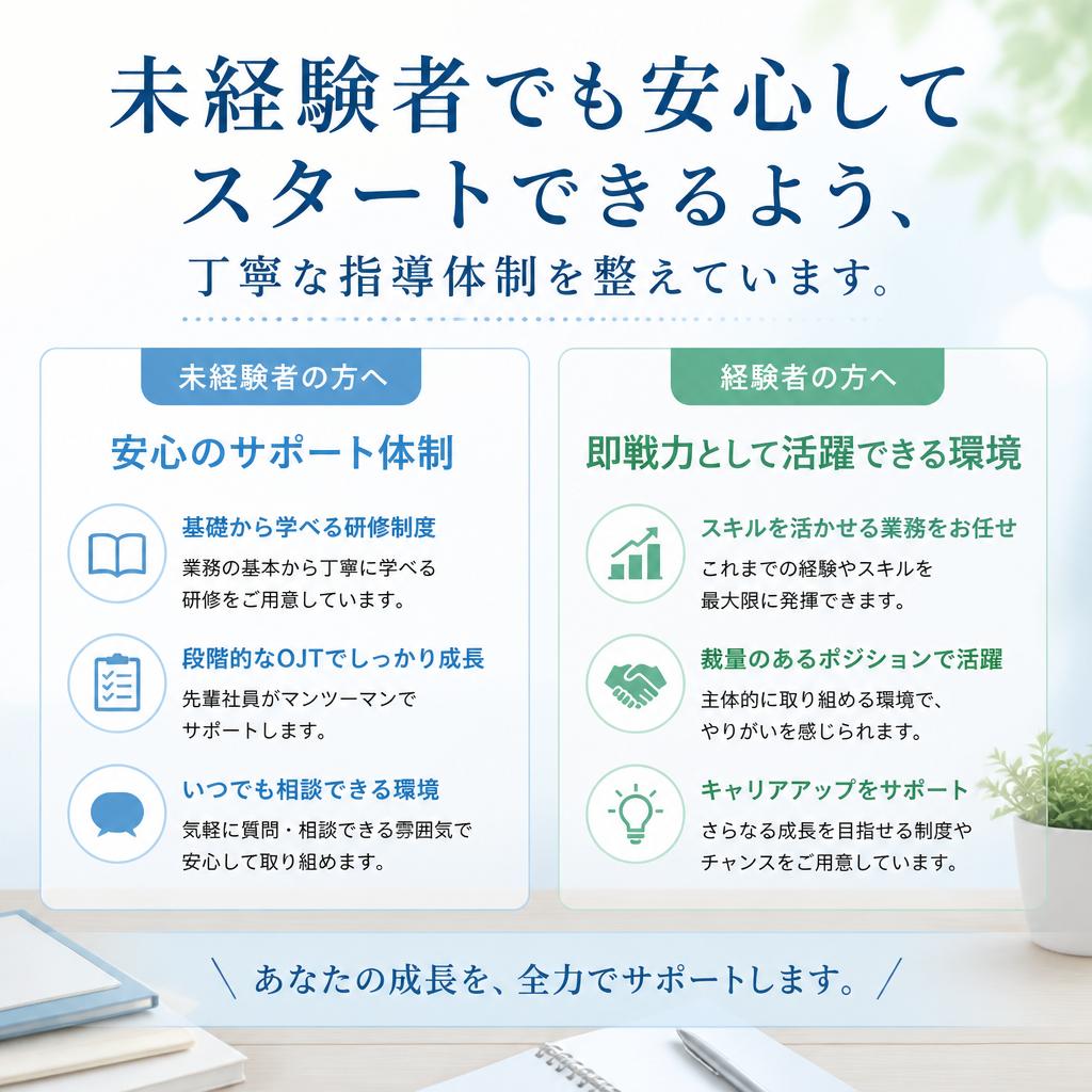 未経験者も安心の育成体制
