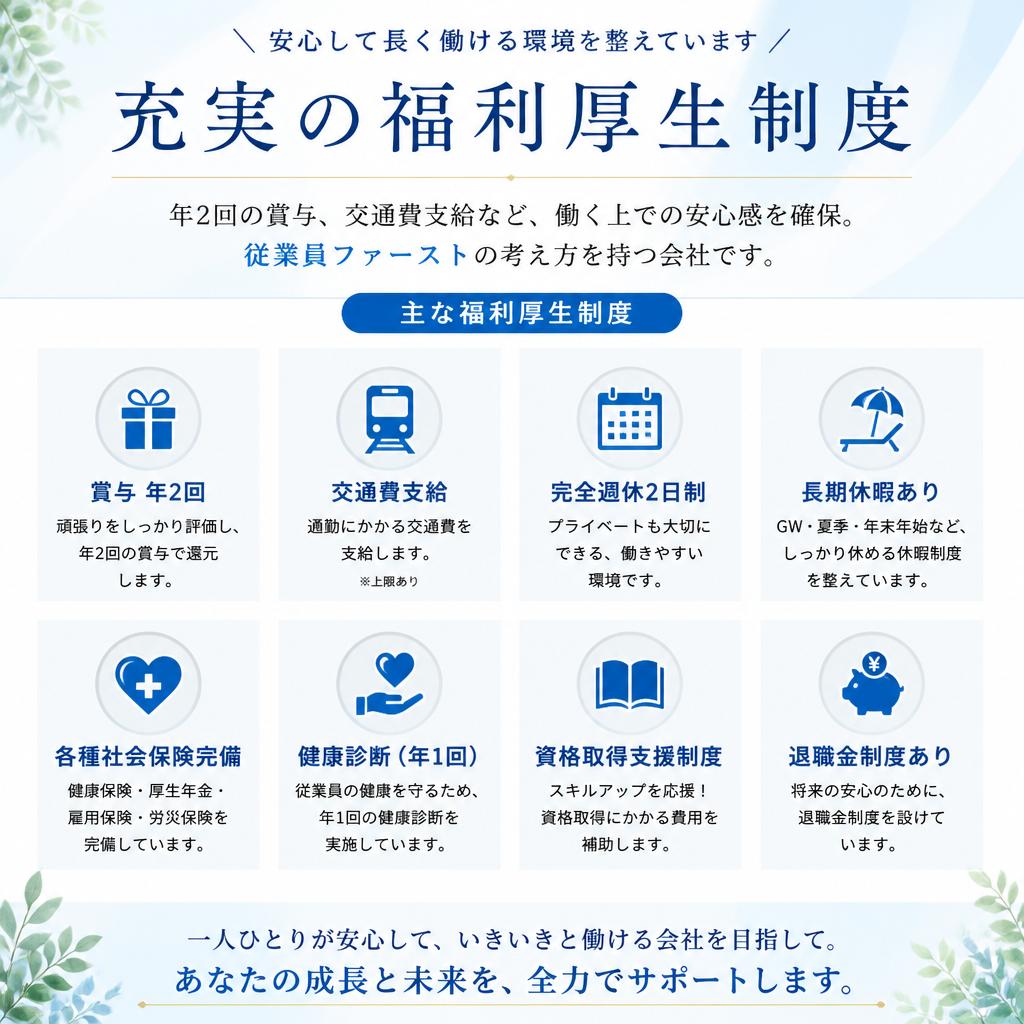 働きやすい職場環境|福利厚生のご紹介